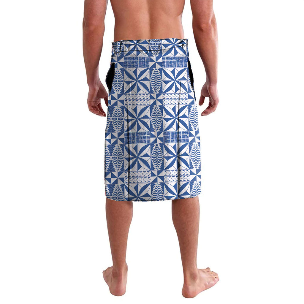 Blue Ngatu Pattern Malo e Lelei Tonga Lavalava