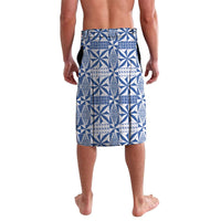 Blue Ngatu Pattern Malo e Lelei Tonga Lavalava