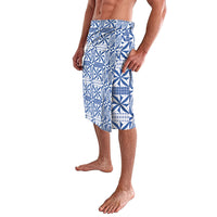 Blue Ngatu Pattern Malo e Lelei Tonga Lavalava