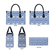Blue Ngatu Pattern Malo e Lelei Tonga Leather Bag
