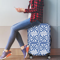 Blue Ngatu Pattern Malo e Lelei Tonga Luggage Cover
