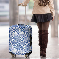 Blue Ngatu Pattern Malo e Lelei Tonga Luggage Cover