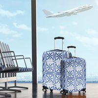 Blue Ngatu Pattern Malo e Lelei Tonga Luggage Cover