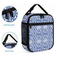 Blue Ngatu Pattern Malo e Lelei Tonga Lunch Bag