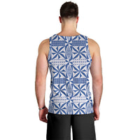 Blue Ngatu Pattern Malo e Lelei Tonga Men Tank Top
