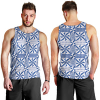Blue Ngatu Pattern Malo e Lelei Tonga Men Tank Top