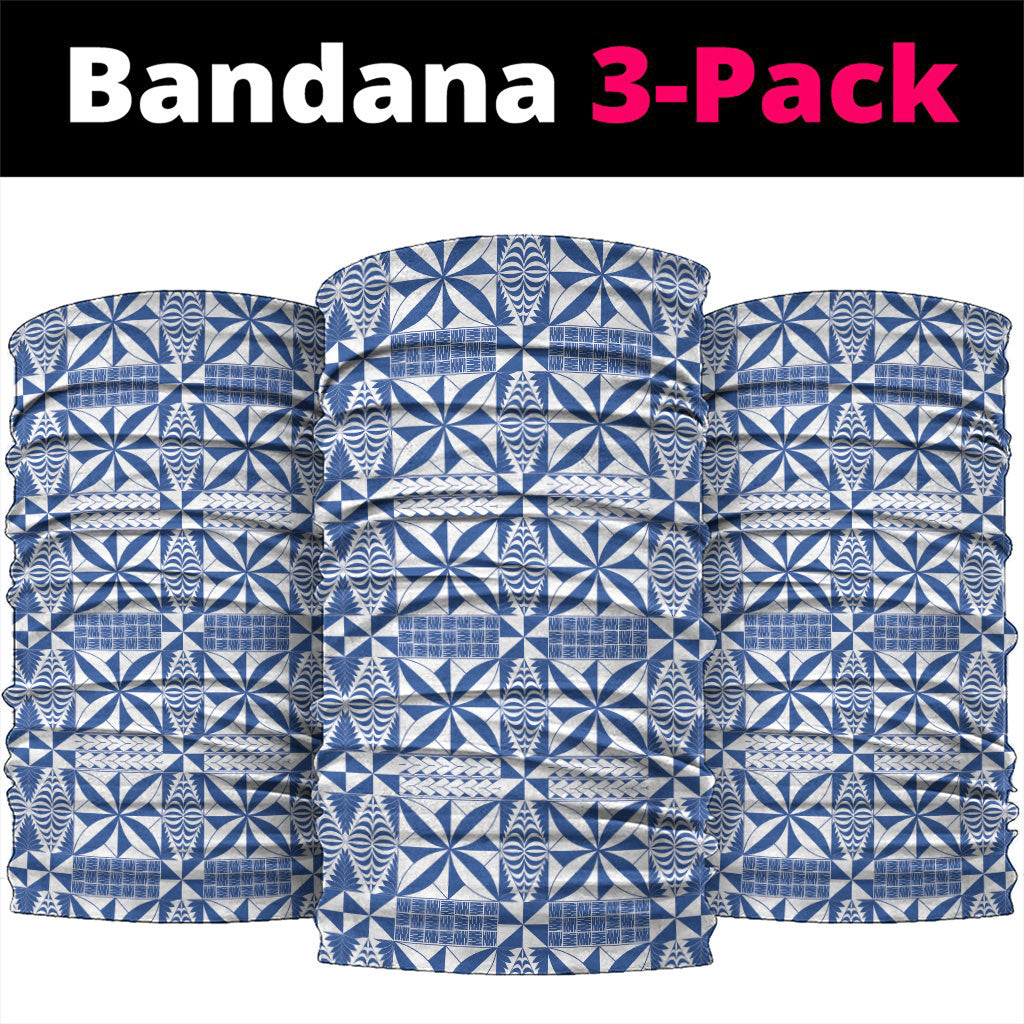 Blue Ngatu Pattern Malo e Lelei Tonga Neck Gaiter
