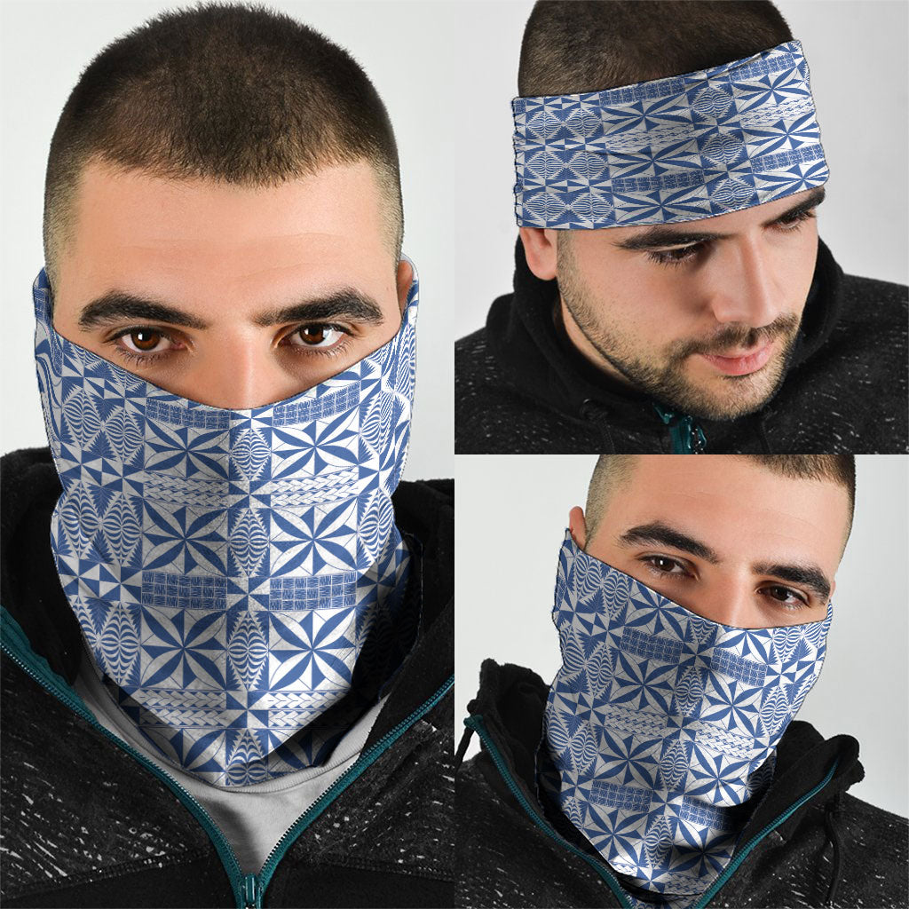 Blue Ngatu Pattern Malo e Lelei Tonga Neck Gaiter