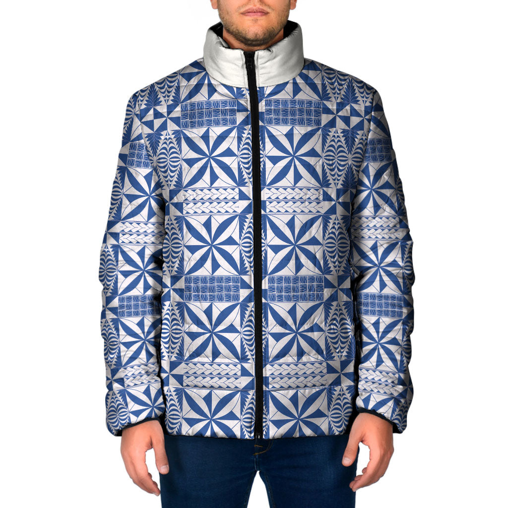Blue Ngatu Pattern Malo e Lelei Tonga Padded Jacket