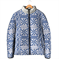 Blue Ngatu Pattern Malo e Lelei Tonga Padded Jacket