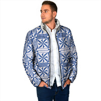 Blue Ngatu Pattern Malo e Lelei Tonga Padded Jacket