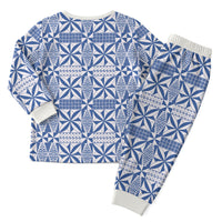 Blue Ngatu Pattern Malo e Lelei Tonga Christmas Pajama Set