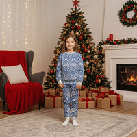 Blue Ngatu Pattern Malo e Lelei Tonga Christmas Pajama Set