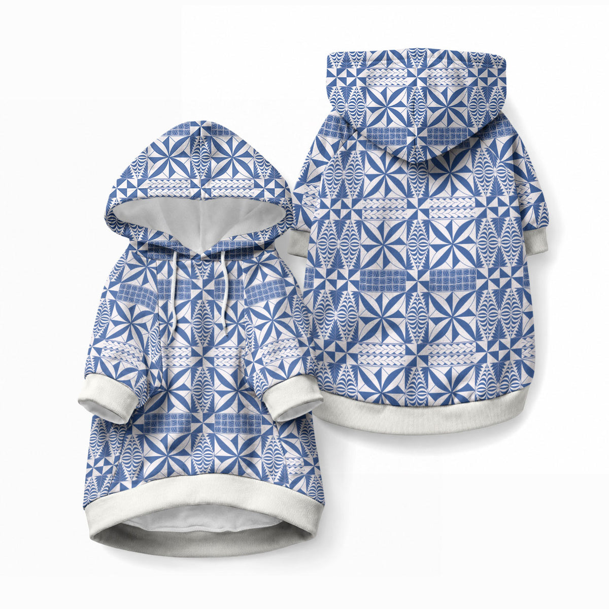 Blue Ngatu Pattern Malo e Lelei Tonga Pet Hoodie