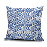 Blue Ngatu Pattern Malo e Lelei Tonga Pillow Cover