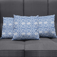 Blue Ngatu Pattern Malo e Lelei Tonga Pillow Cover