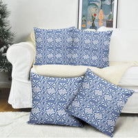 Blue Ngatu Pattern Malo e Lelei Tonga Pillow Cover