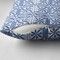 Blue Ngatu Pattern Malo e Lelei Tonga Pillow Cover