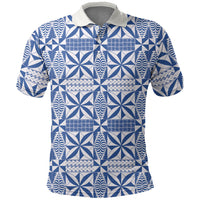 Blue Ngatu Pattern Malo e Lelei Tonga Polo Shirt
