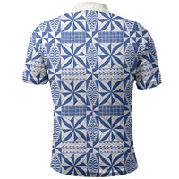 Blue Ngatu Pattern Malo e Lelei Tonga Polo Shirt