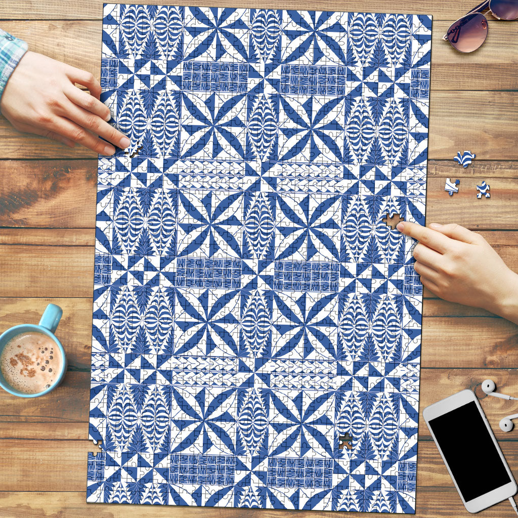 Blue Ngatu Pattern Malo e Lelei Tonga Puzzle