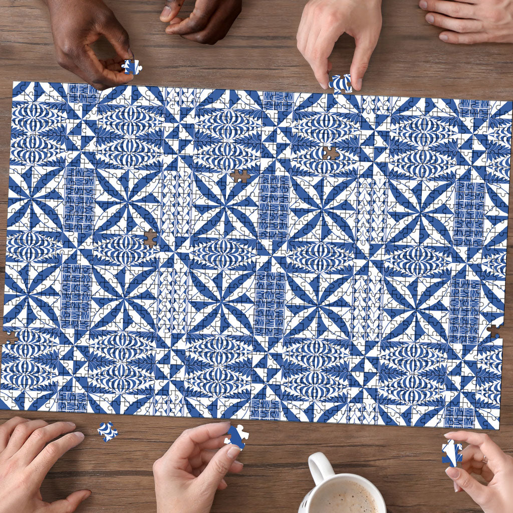 Blue Ngatu Pattern Malo e Lelei Tonga Puzzle