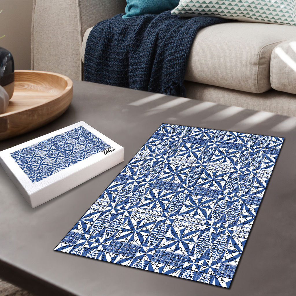 Blue Ngatu Pattern Malo e Lelei Tonga Puzzle