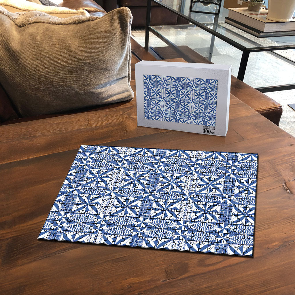 Blue Ngatu Pattern Malo e Lelei Tonga Puzzle