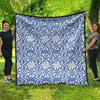 Blue Ngatu Pattern Malo e Lelei Tonga Quilt