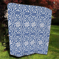 Blue Ngatu Pattern Malo e Lelei Tonga Quilt