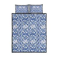 Blue Ngatu Pattern Malo e Lelei Tonga Quilt Bed Set
