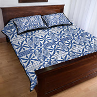 Blue Ngatu Pattern Malo e Lelei Tonga Quilt Bed Set