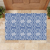 Blue Ngatu Pattern Malo e Lelei Tonga Rubber Doormat