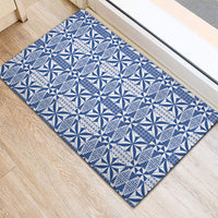 Blue Ngatu Pattern Malo e Lelei Tonga Rubber Doormat