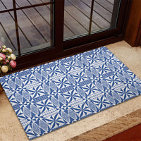 Blue Ngatu Pattern Malo e Lelei Tonga Rubber Doormat
