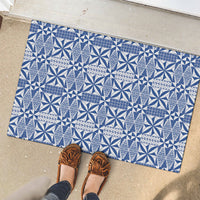 Blue Ngatu Pattern Malo e Lelei Tonga Rubber Doormat