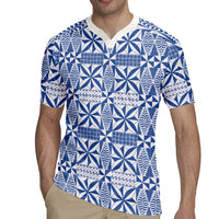 Blue Ngatu Pattern Malo e Lelei Tonga Rugby Jersey
