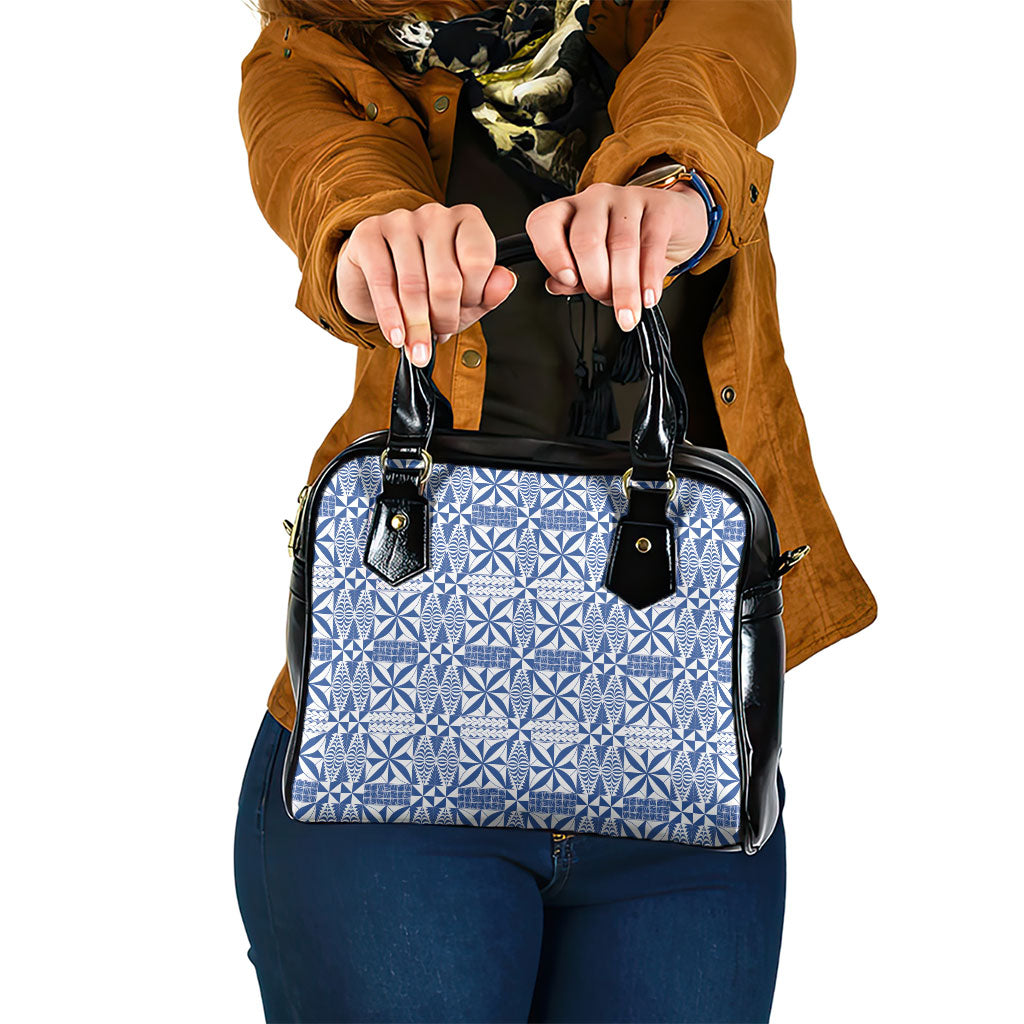 Blue Ngatu Pattern Malo e Lelei Tonga Shoulder Handbag