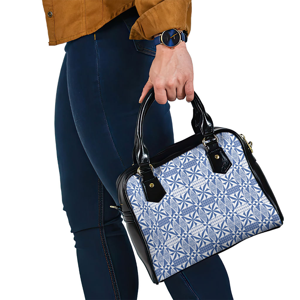 Blue Ngatu Pattern Malo e Lelei Tonga Shoulder Handbag