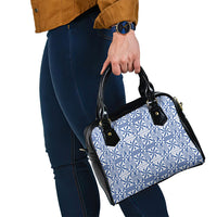Blue Ngatu Pattern Malo e Lelei Tonga Shoulder Handbag