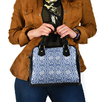 Blue Ngatu Pattern Malo e Lelei Tonga Shoulder Handbag
