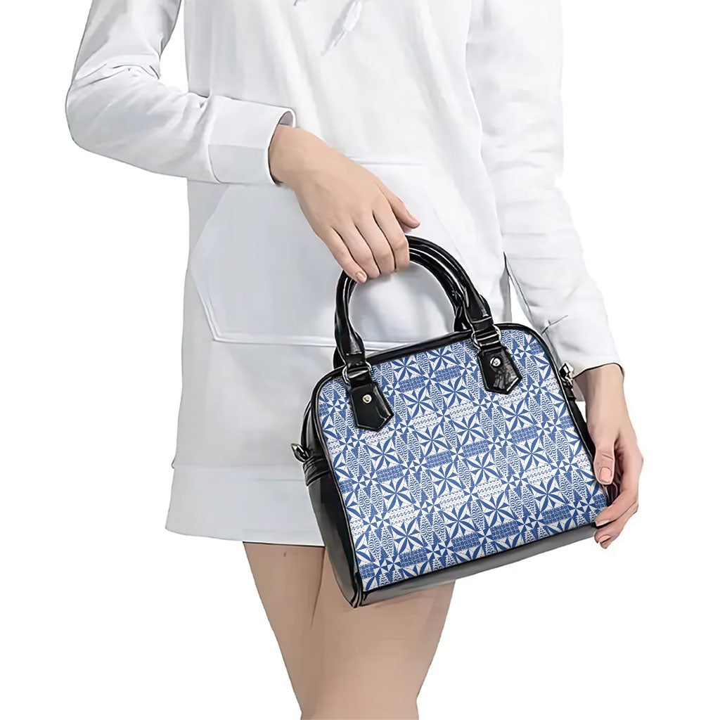 Blue Ngatu Pattern Malo e Lelei Tonga Shoulder Handbag