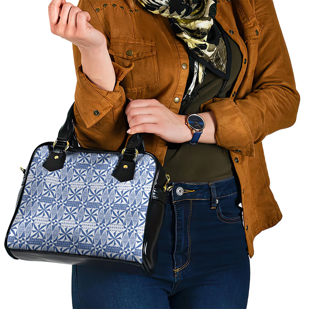Blue Ngatu Pattern Malo e Lelei Tonga Shoulder Handbag