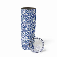 Blue Ngatu Pattern Malo e Lelei Tonga Skinny Tumbler