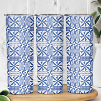 Blue Ngatu Pattern Malo e Lelei Tonga Skinny Tumbler
