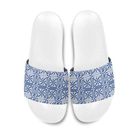 Blue Ngatu Pattern Malo e Lelei Tonga Slide Sandals