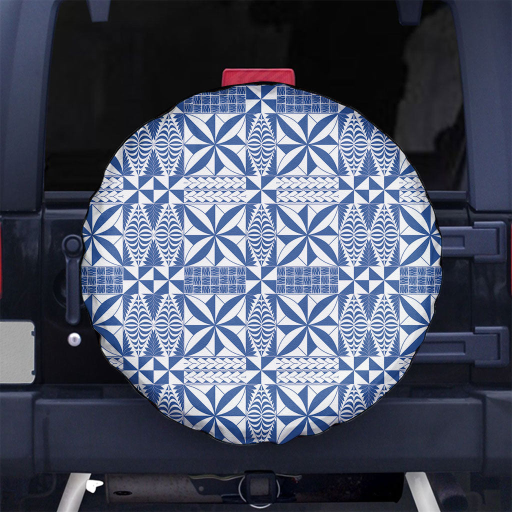 Blue Ngatu Pattern Malo e Lelei Tonga Spare Tire Cover