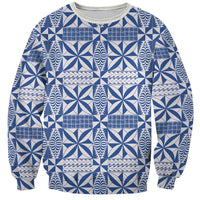 Blue Ngatu Pattern Malo e Lelei Tonga Sweatshirt