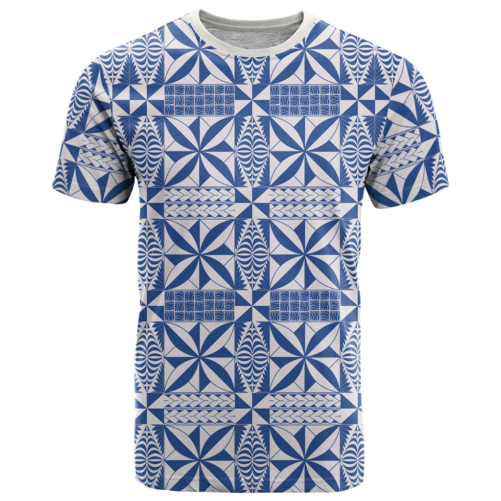Blue Ngatu Pattern Malo e Lelei Tonga T Shirt