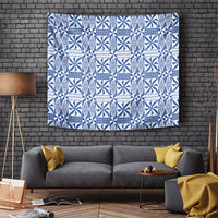 Blue Ngatu Pattern Malo e Lelei Tonga Tapestry